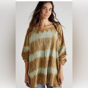 Free People Green Sunset Tee Tunic